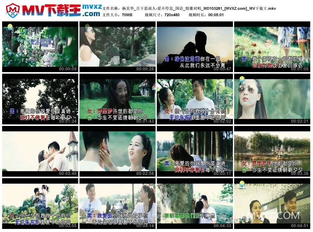 杨美华_月下思故人-爱不停息_国语_情歌对唱_MD103281